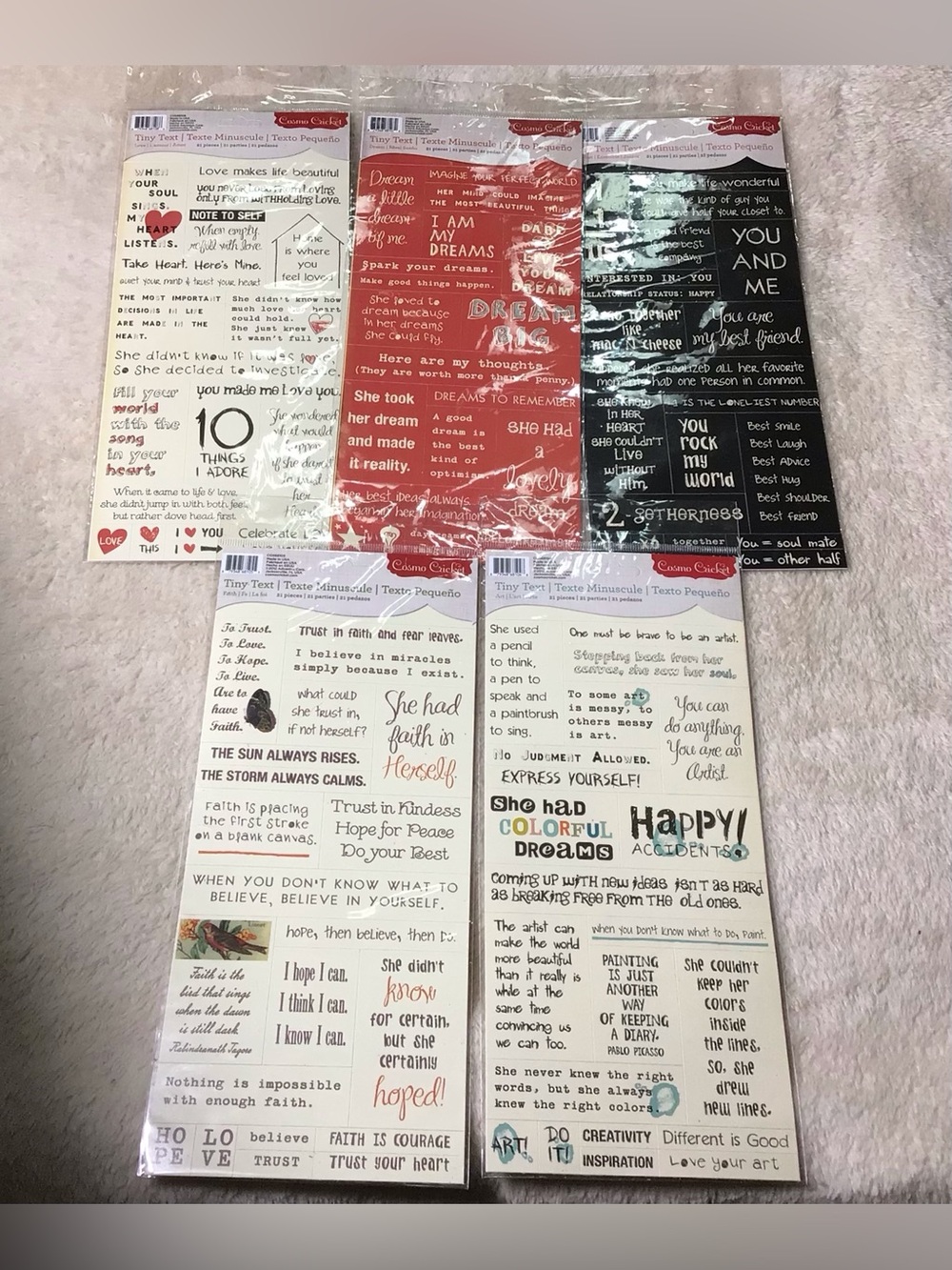 Colorful Sentiment Sticker Sheets